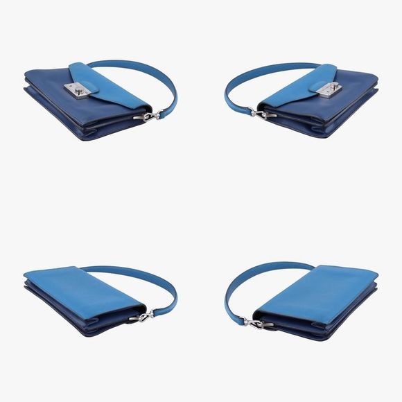 Prada Sound Tamaris Blue And Navy Saffiano Leather 180 - Picture 4 of 10